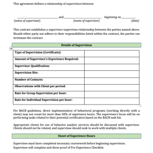 Supervision Contract